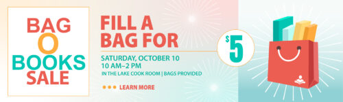 Used book sale. Fill a bag for $5.00. Bags provided.