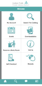 screen shot of welcome screen of library app